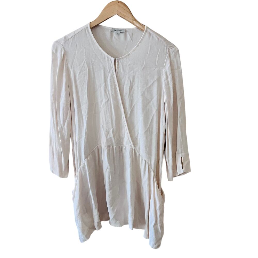 Garnet Hill Three Quarter Sleeves Top Size 6 Cream - Picture 8 of 8
